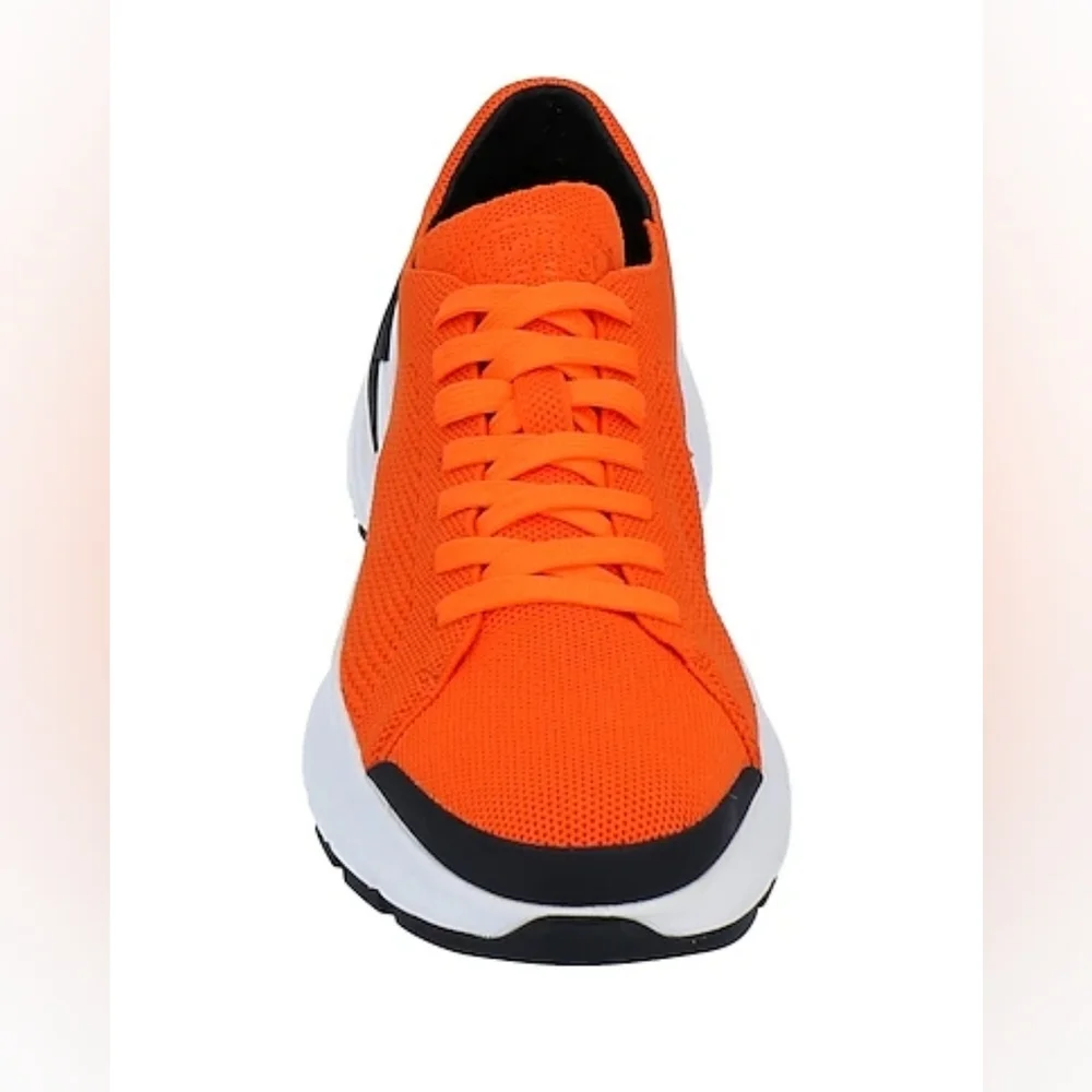 NIB NEIL BARRETT BOLT LACE UP SNEAKER - ORANGE SZ 6/39